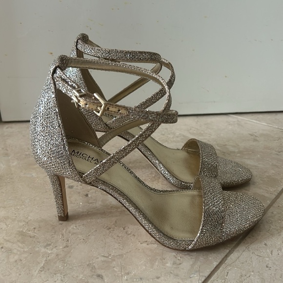 Brand new gold strappy Michael Kors heels - Picture 2 of 4